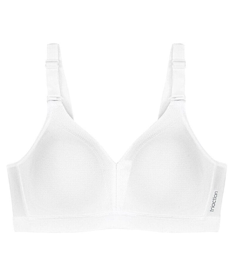 Triumph Triaction Seamfree Crop Top Wire-free Bra - White - Curvy Bras