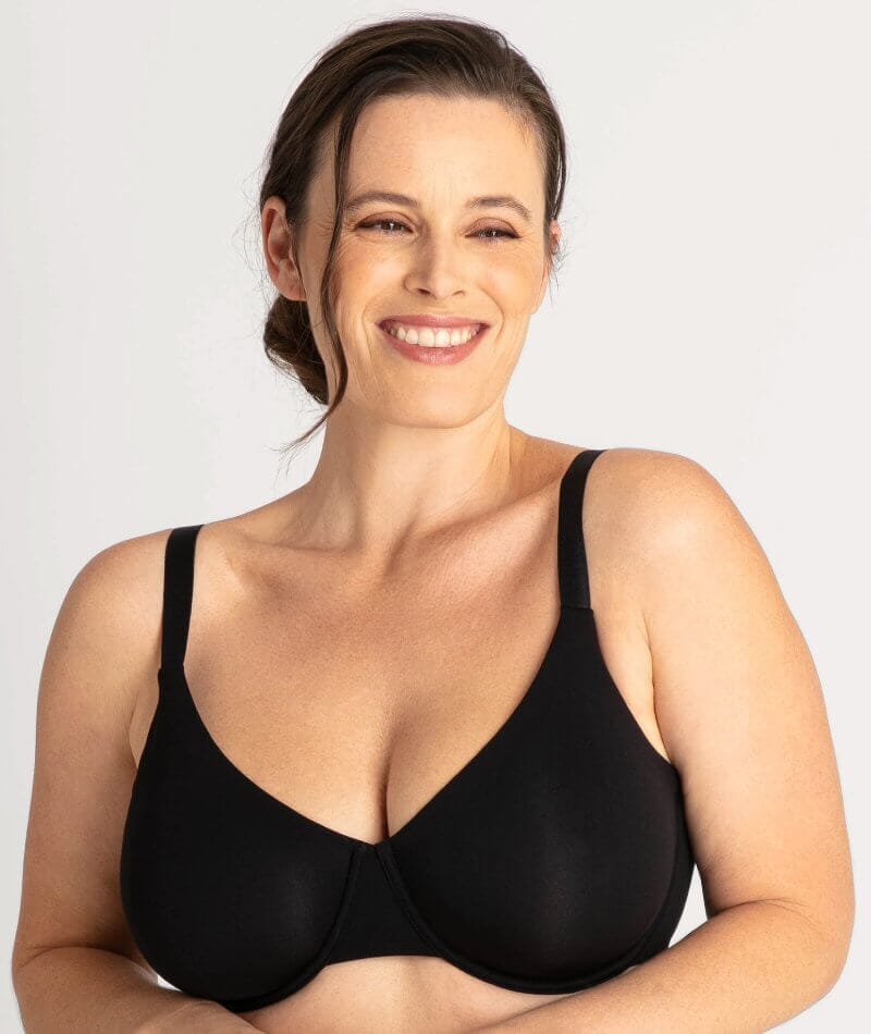 Underbliss Invisibliss Moulded Microfibre Underwire Bra - Black Bras