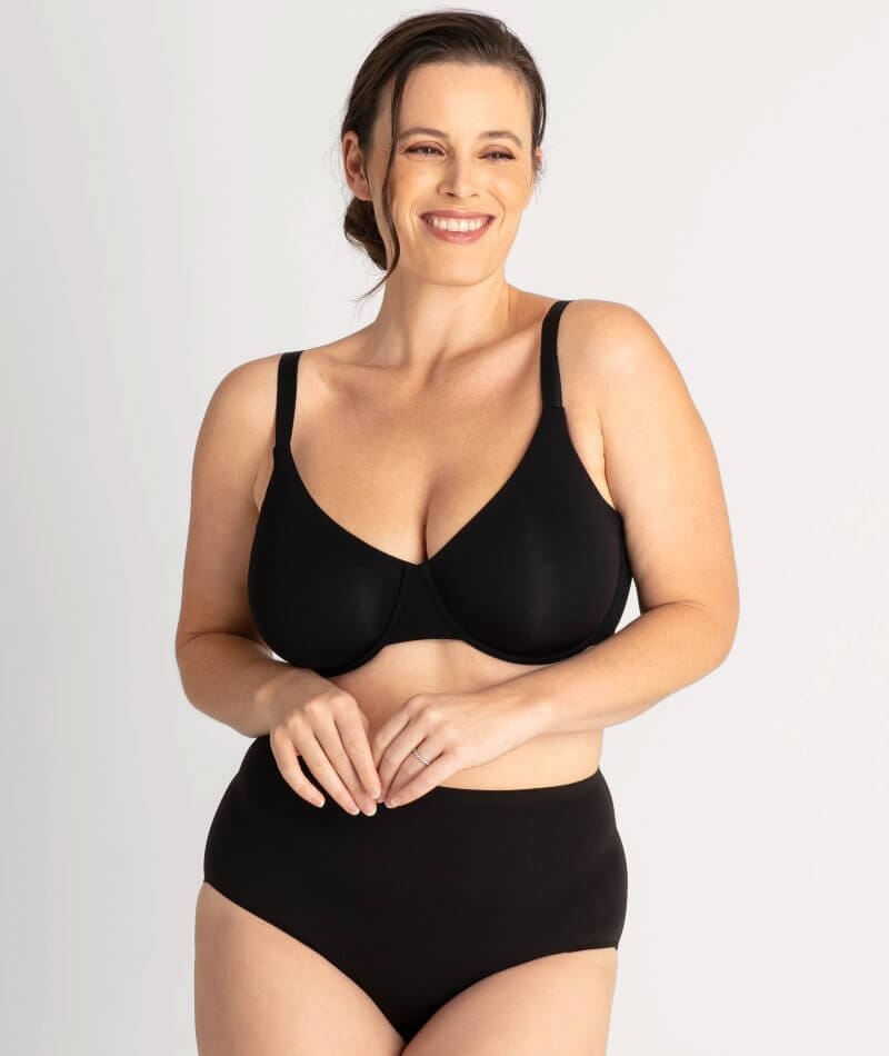Underbliss Invisibliss Moulded Microfibre Underwire Bra - Black Bras