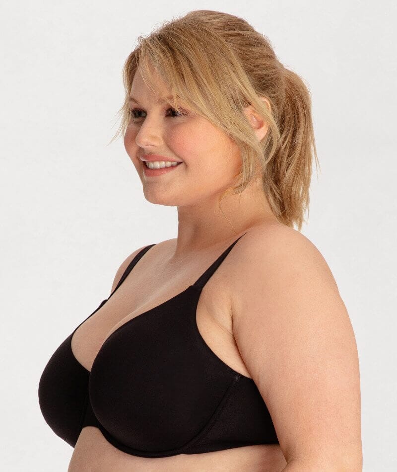 Underbliss Invisibliss Moulded Microfibre Underwire Bra - Black Bras