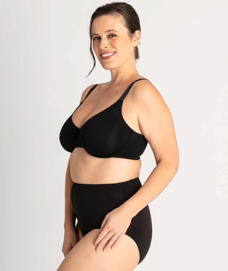 Underbliss Invisibliss Moulded Microfibre Underwire Bra - Black Bras