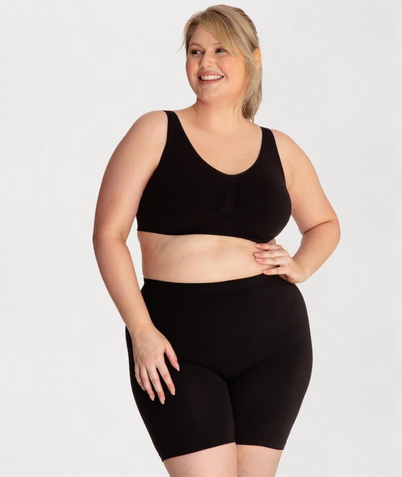 Plus Black Seamless Shapewear Shorts