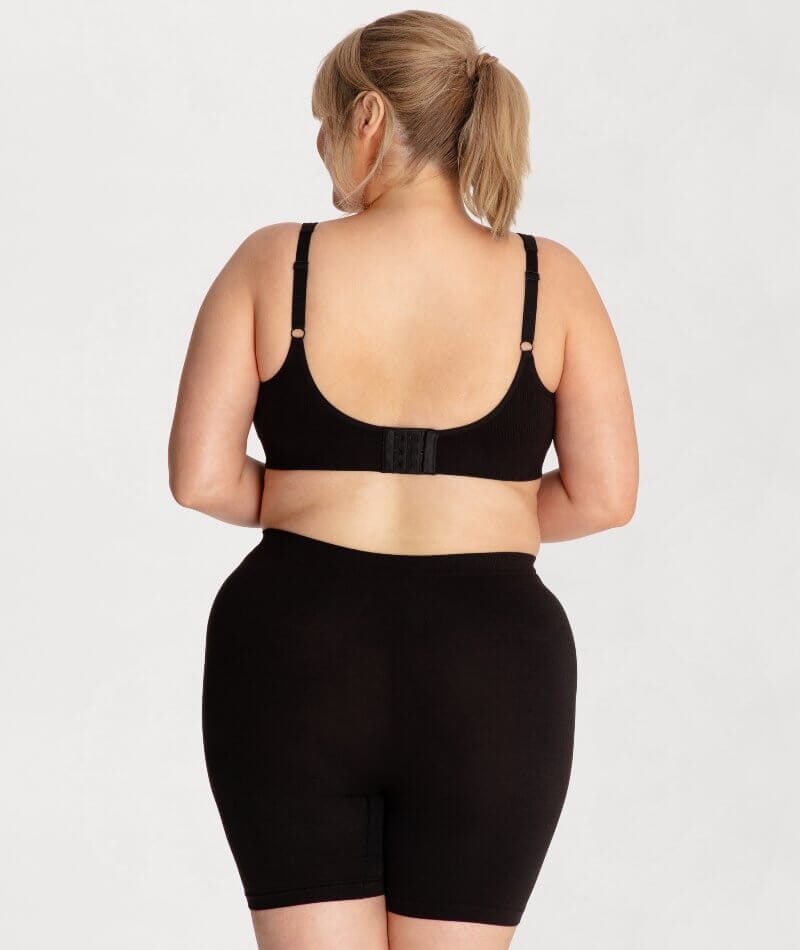 Underbliss Seamless Bamboo Blend Anti-Chafing Shorts - Black Shapewear