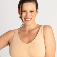 Underbliss Seamless Bamboo Blend Comfort Wire-free Bra - Frappe