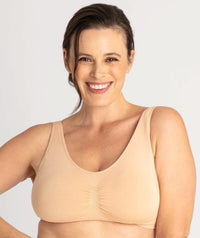 Underbliss Seamless Bamboo Blend Comfort Wire-free Bra - Frappe