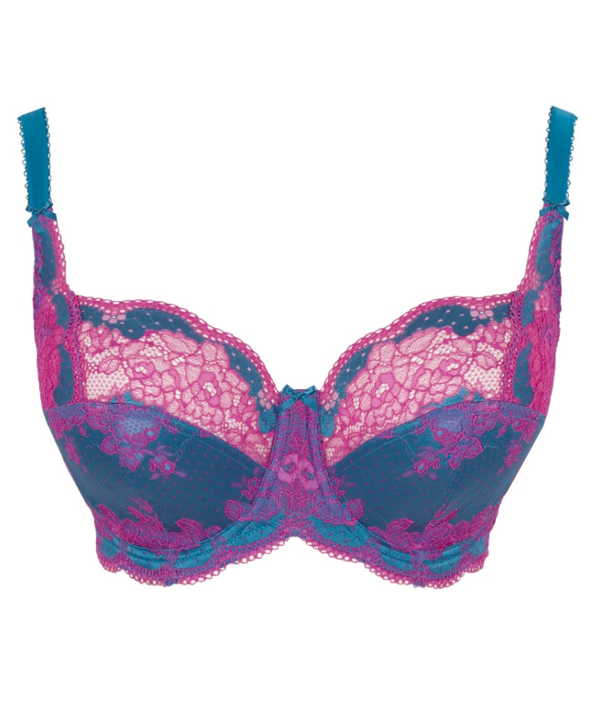 Panache Clara Full Cup Underwired Bra - Teal/Magenta