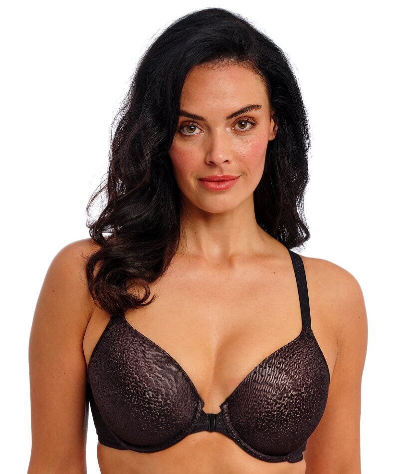 Wacoal Back Appeal Underwire Front-Closure Bra - Black - Curvy Bras