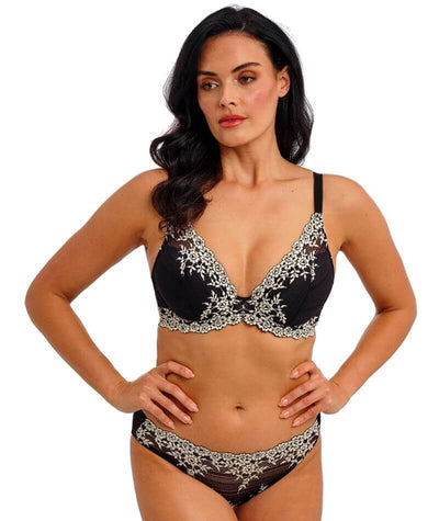Wacoal Embrace Lace Plunge Underwire Bra - Black Bras