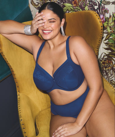 Elomi Nerina Underwire Stretch Plunge Bra - French Navy