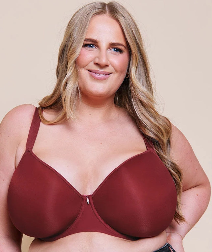 Curvy Kate Smoothie Spacer Moulded T-Shirt Plunge Bra - Deep Red