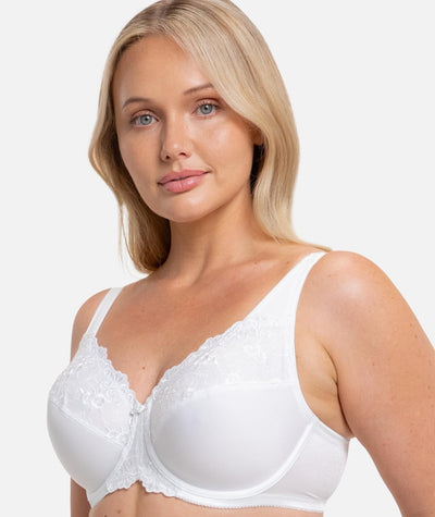 Triumph Embroidered Minimizer Bra - White