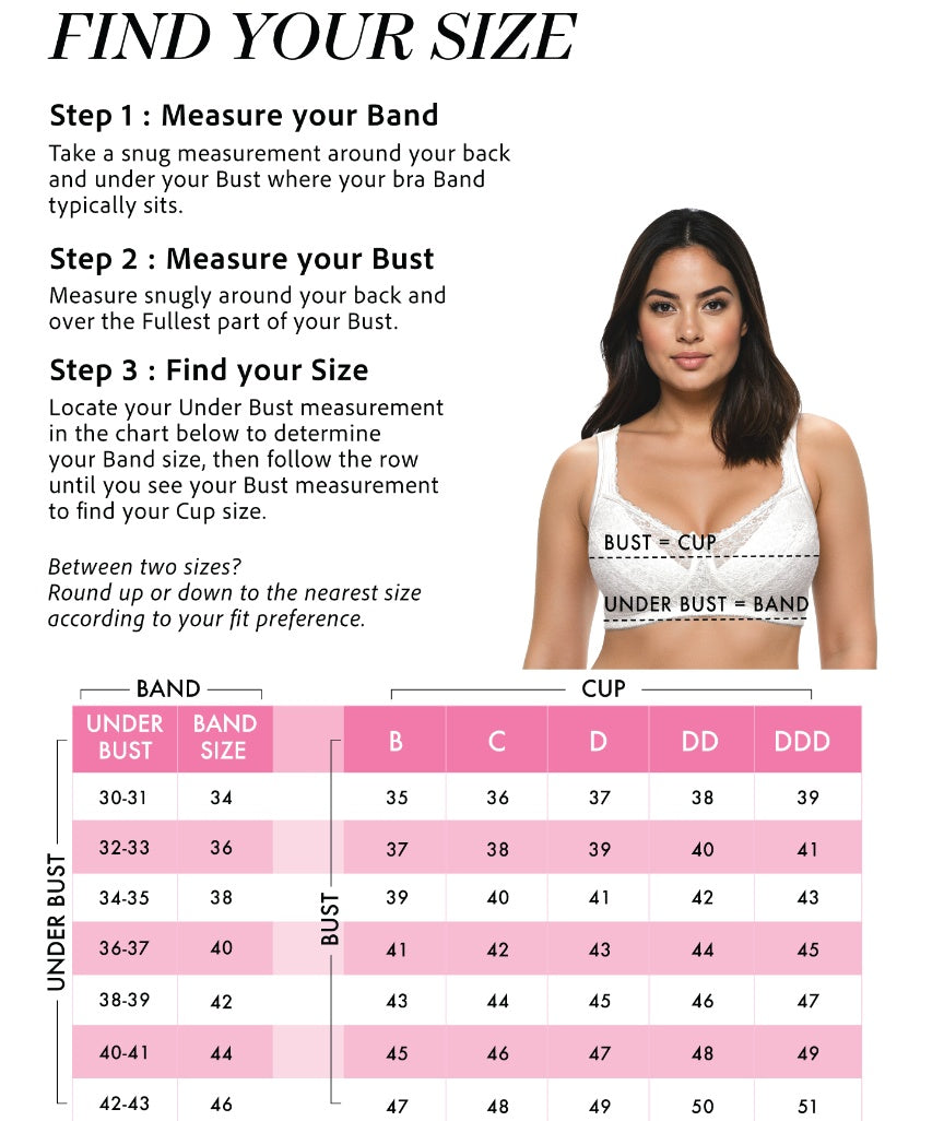 Exquisite Form Fully Wireless Full Coverage Comfort Lace Bra - White