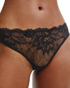 Calvin Klein Seductive Comfort Lotus Floral Thong - Black Knickers