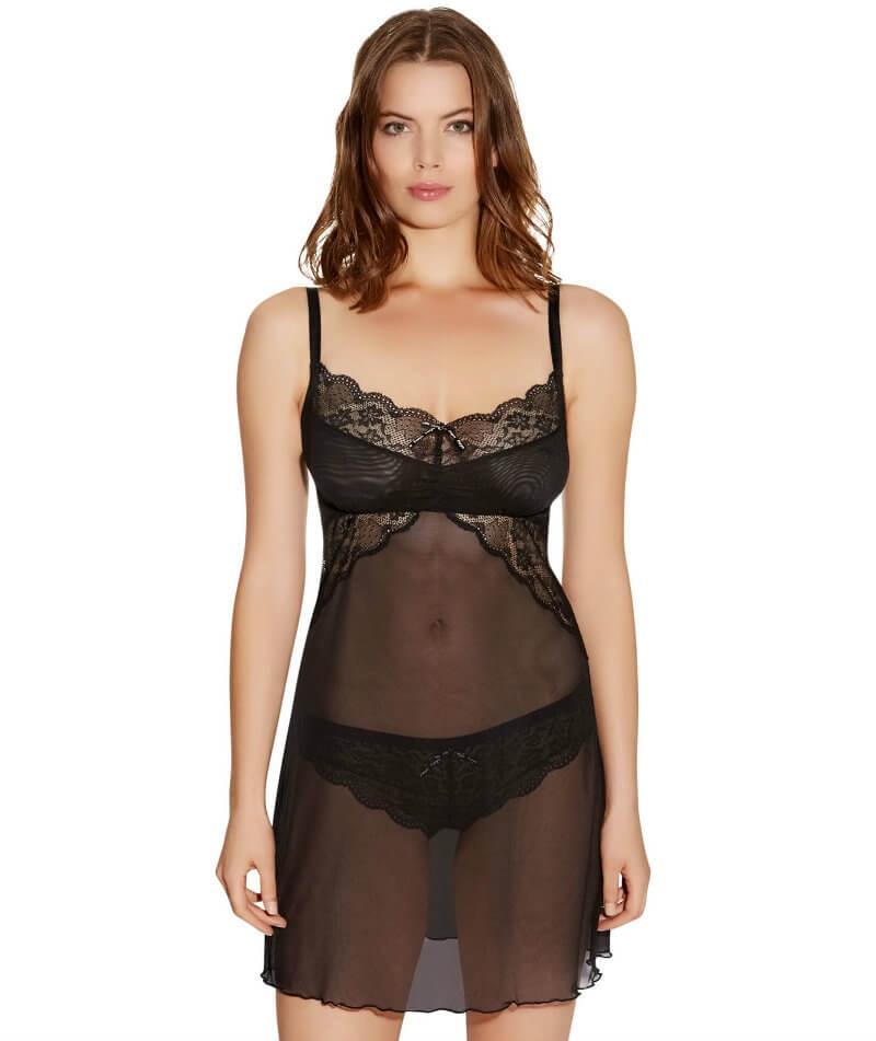 Freya Fancies D-G Cup Sheer Chemise Dress - Black - Curvy Bras