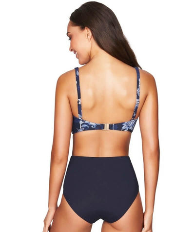 Sea Level Plains Gathered Side High Waist Brief - Night Sky Navy Swim