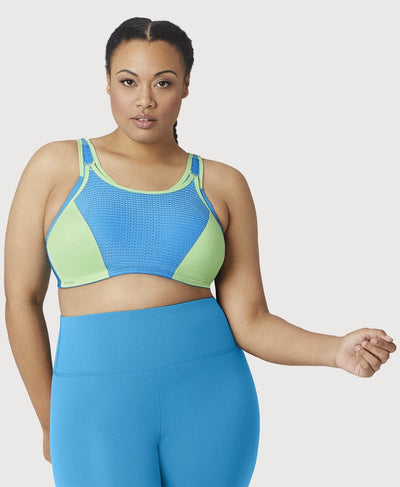 Glamorise Custom Control Sports Bra - Blue/Green Bras