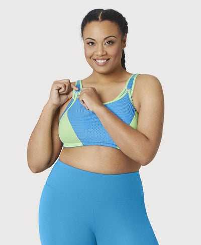 Glamorise Custom Control Sports Bra - Blue/Green Bras