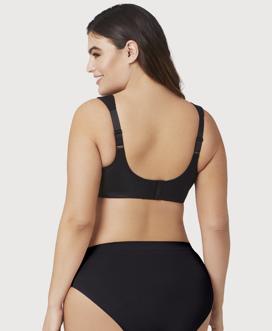 Glamorise Low Cut WonderWire Lace Bra - Black Bras 