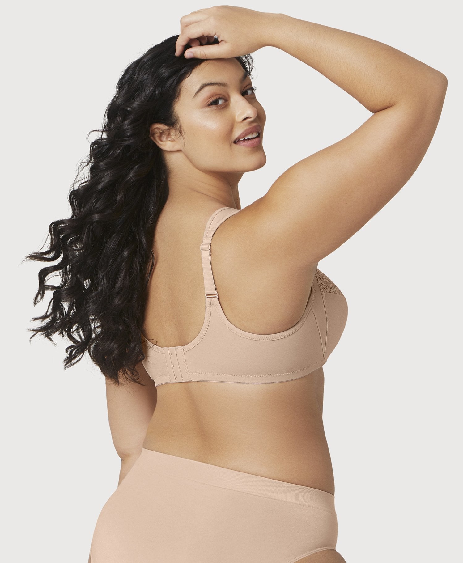 Glamorise Low Cut WonderWire Lace Bra - Cafe Bras