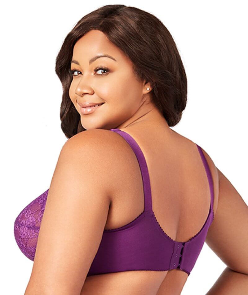 Elila Embroidered Lace Non-Underwired Bra - Aubergine Bras 