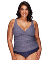 Artesands Zig Zag Delacroix Cross Front D-G Cup Tankini Top - Navy Swim 10