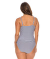 Nip Tuck Twist Bandeau Multi Fit Tankini Set - Navy/White Swim