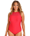 Capriosca Mesh Tank One Piece Swimsuit - Luxe Sport Red Swim 6