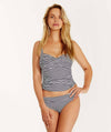 Nip Tuck Twist Bandeau Multi Fit Tankini Set - Navy/White Swim
