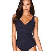 Sea Level Essentials Cross Front B-DD Cup One Piece Swimsuit - Night Sky Navy