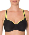 Triumph Triaction Racerback Sports Bra - Black/Green Bras 32A