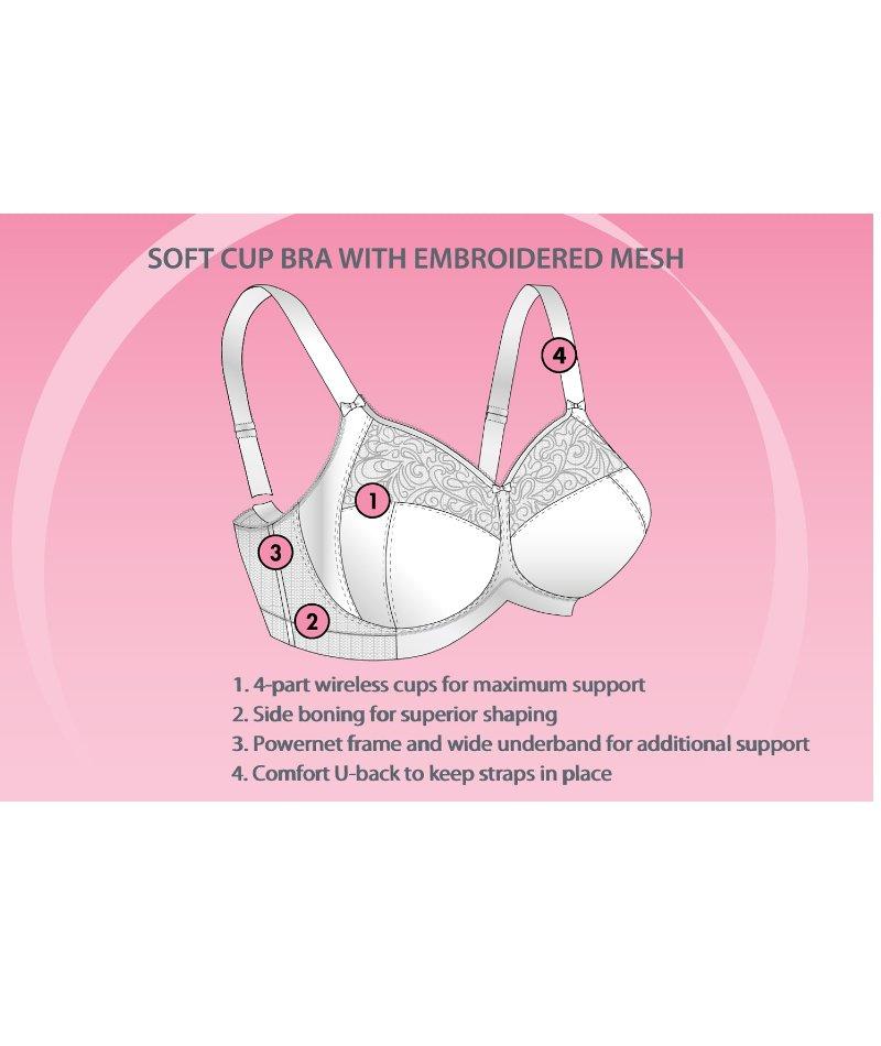 Specialty Soft Cup Wireless Bra In K Cups and Up