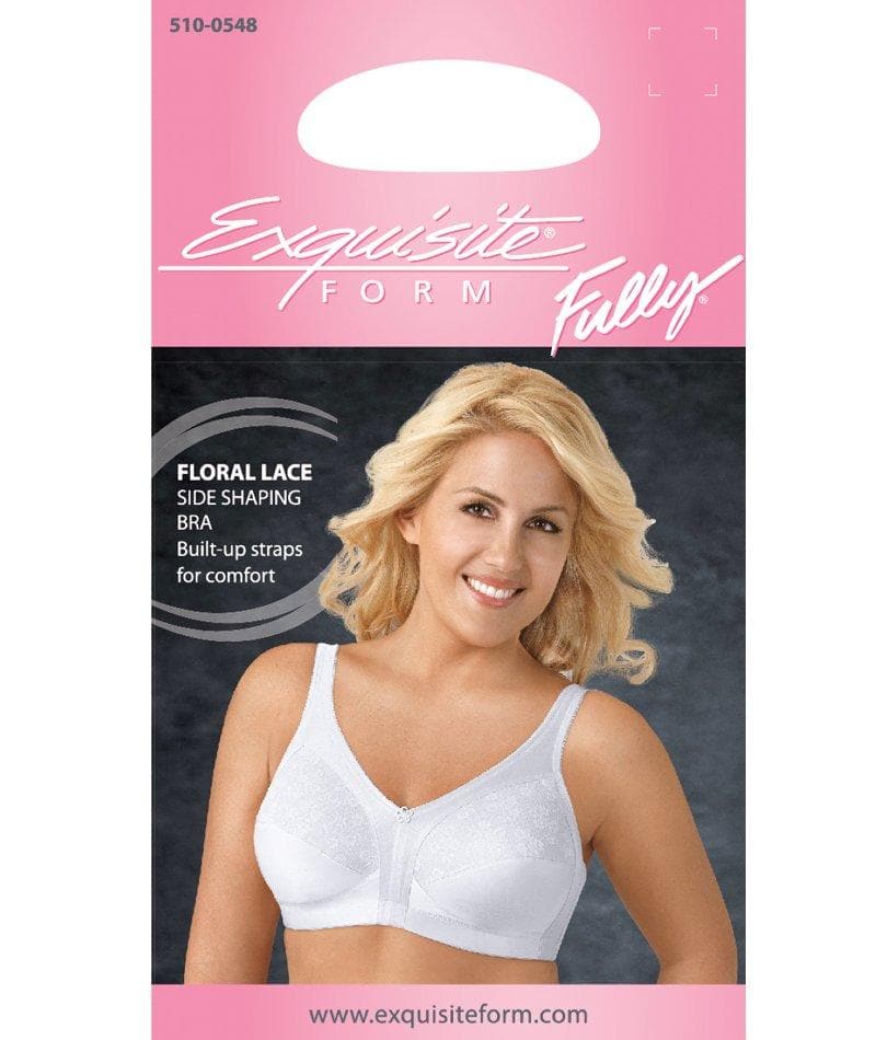 Exquisite Form Fully Side Shaping Bra With Floral - White - Curvy Bras