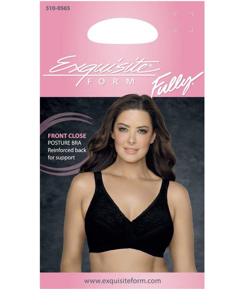 Exquisite Form Fully Front Close Wire-free Posture Bra With Lace - Black Bras