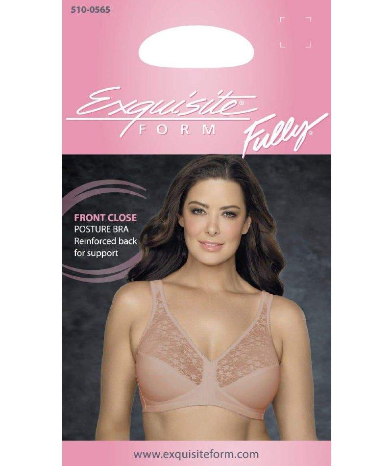 Exquisite Form Fully Front Close Wire-free Posture Bra With Lace - Beige Bras