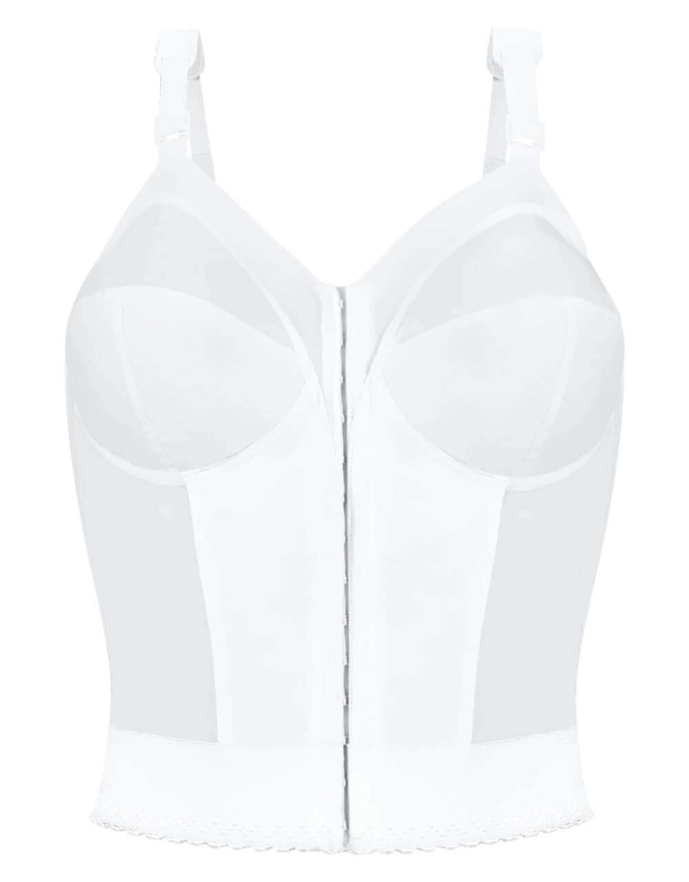 Exquisite Form Fully Front Close Longline Posture Bra - White Bras