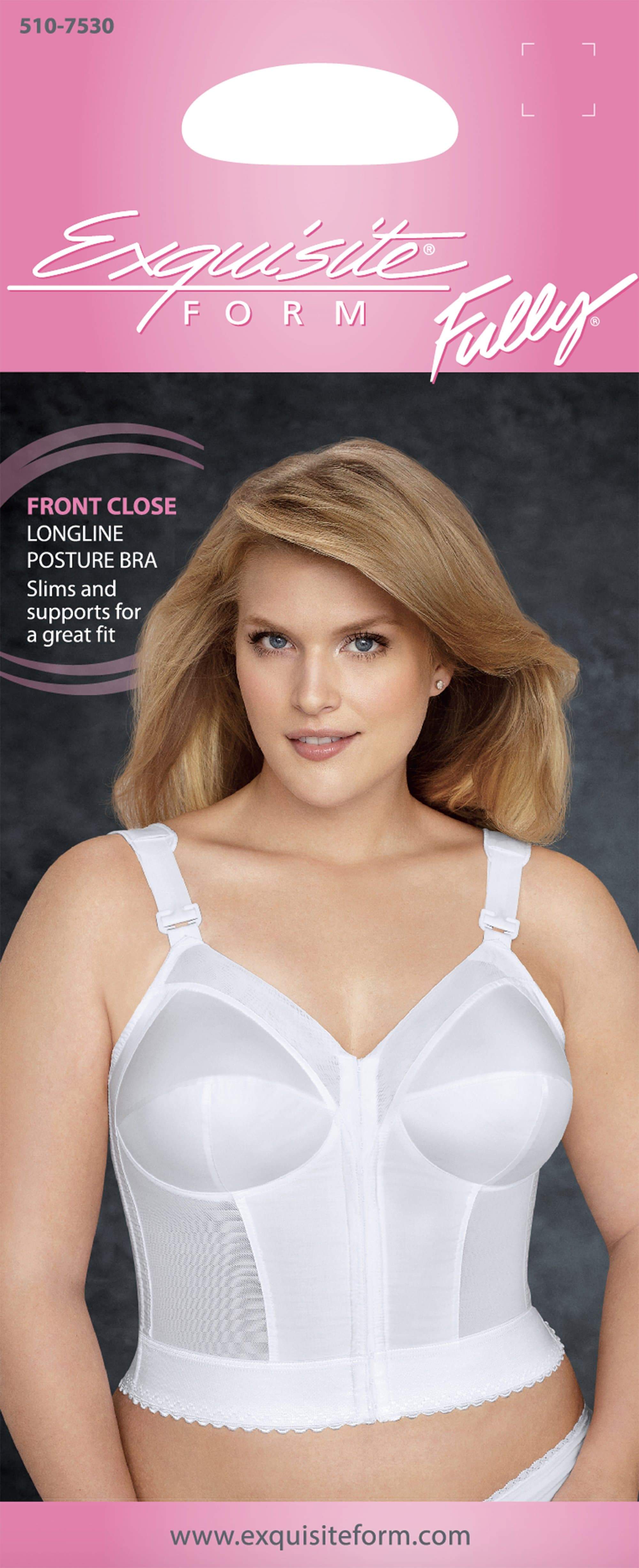 Bra Exquisite Longline Fully Front Form Posture Close White - Bras Curvy -