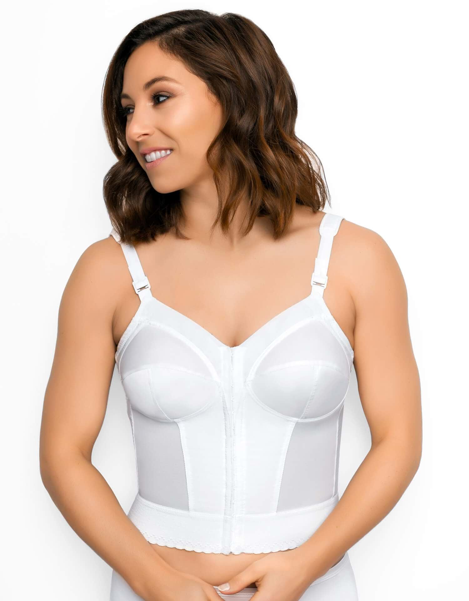 Exquisite Form Fully Front Close Longline Posture Bra - White