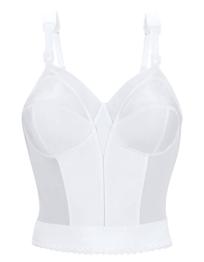 Exquisite Form Fully Back Close Longline Bra - White Bras