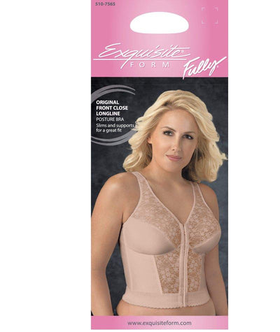 Exquisite Form Fully Front Close Wire-free Longline Posture with Lace Bra - Rose Beige Bras