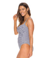 Nip Tuck Twist Bandeau Multi Fit Tankini Set - Navy/White Swim