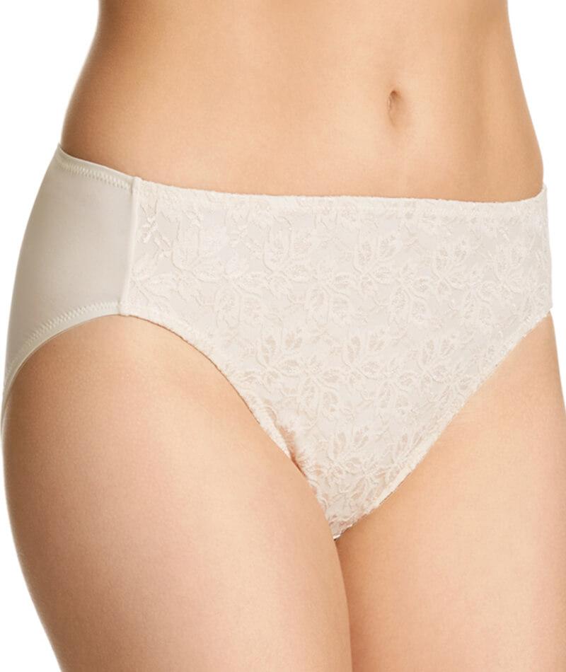 Jockey No Ride Up Microfibre and Lace Hi Brief - Cream Knickers 5 
