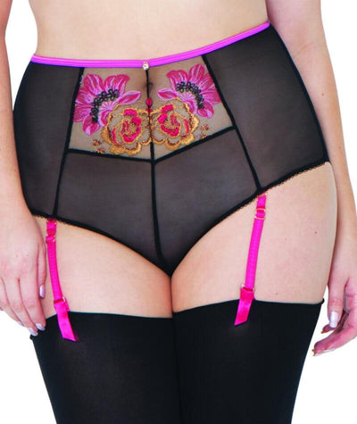 Scantilly Encounter High Waist Brief - Black/Pink Knickers Small