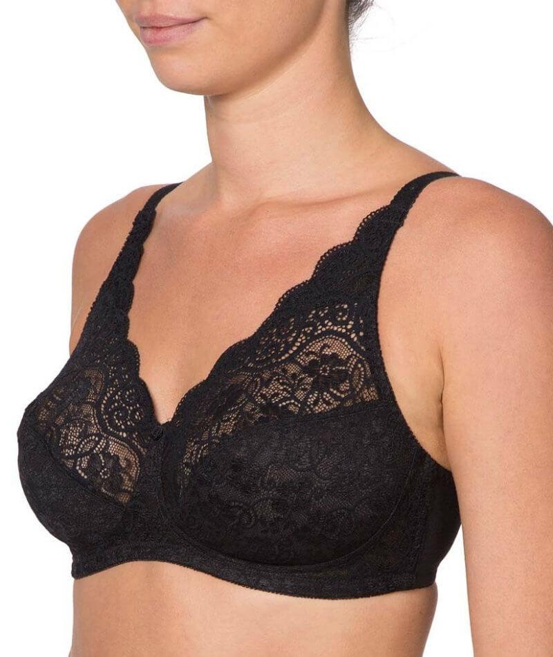 Triumph Amourette 300 Wire-Free Bra - Black - Curvy Bras