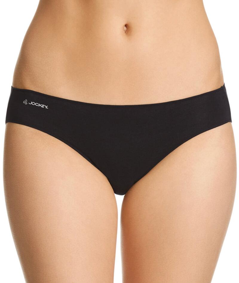 Jockey No Panty Line Promise Bamboo Natural Bikini - Black Knickers 4 