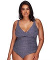 Artesands Zig Zag Delacroix Cross Front D-G Cup One Piece Swimsuit - Navy Swim 10
