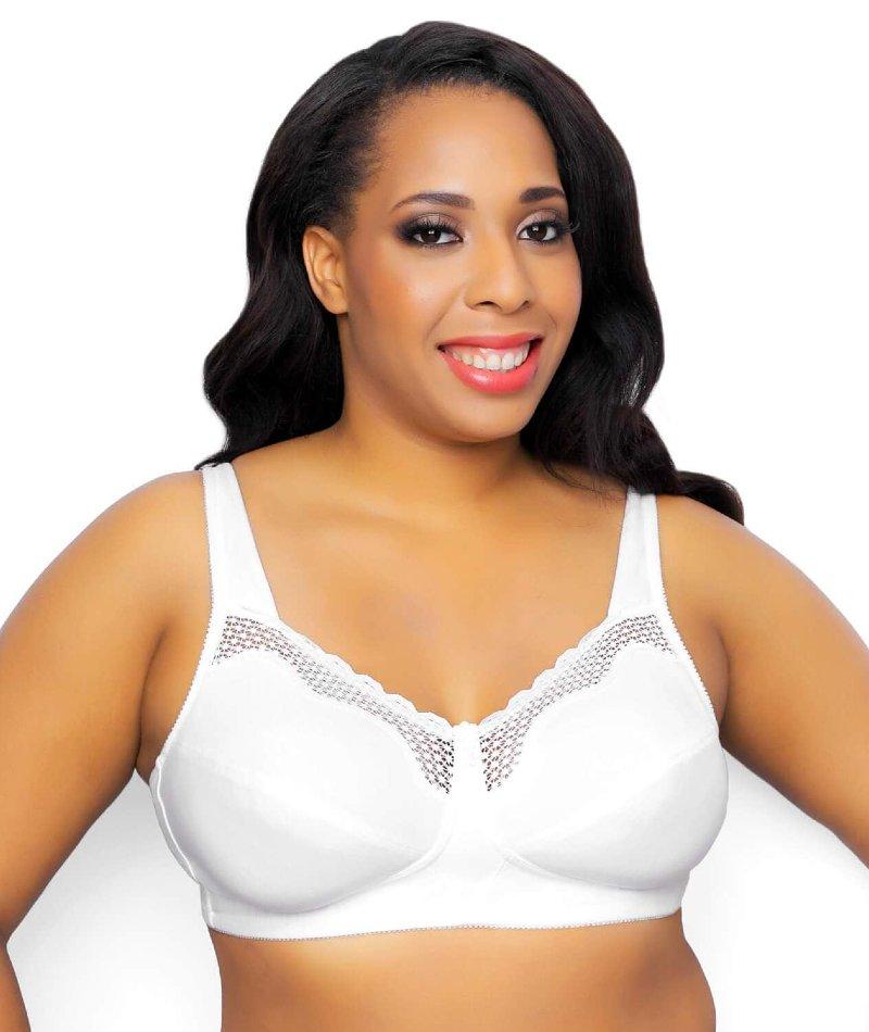 Exquisite Form Fully Cotton Soft Cup Wire-free Bra With Lace