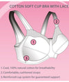 Exquisite Form Fully Cotton Soft Cup Wirefree Bra With Lace - White Bras