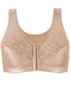 Exquisite Form Fully Front Close Wire-free Posture Bra With Lace - Beige Bras