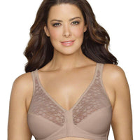Exquisite Form Fully Front Close Wire-free Posture Bra With Lace - Walnut