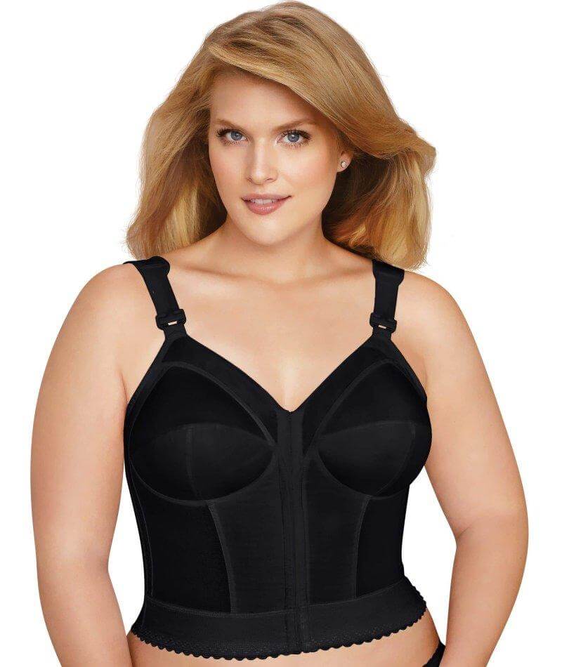 Exquisite Form Fully Front Close Longline Posture Bra - Black Bras 34B Black